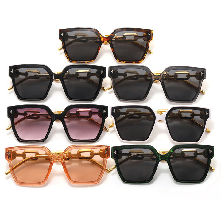 Damen modische oversized Sonnenbrille mit kombiniertem Rahmen Karnz