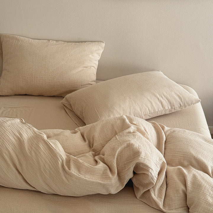 Bettwäsche-Set aus gewaschenem Leinen mit softer Textur und Hotelverschluss