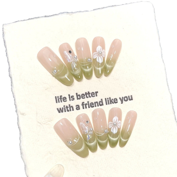 Kreatives Florales Press-On Nagelkunst Set
