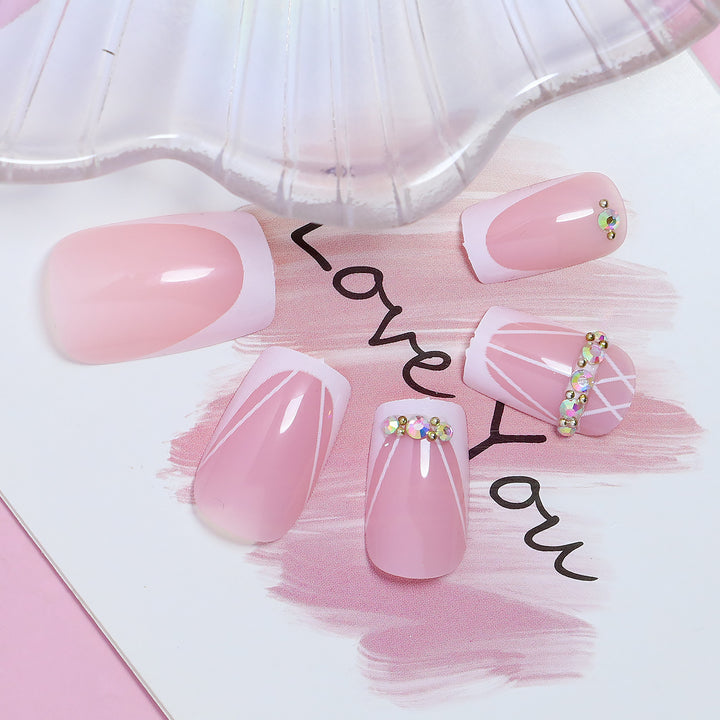 Elegante DIY natürliche Look Press-On Nägel Karnz