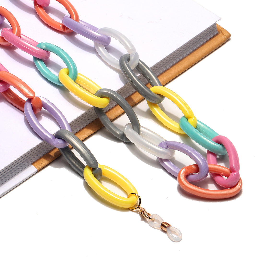 Bunte Chunky Brillen Kette Karnz