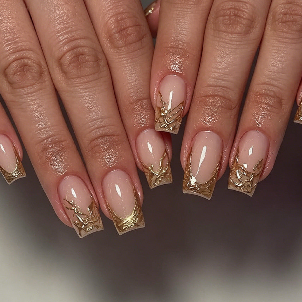 Elegantes Goldfolie Acryl-Nagelkunst-Set Karnz