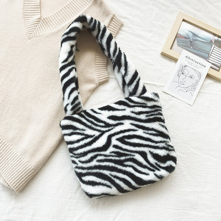 Luxuriöse Kunstfell Leopardenmuster Handtasche
