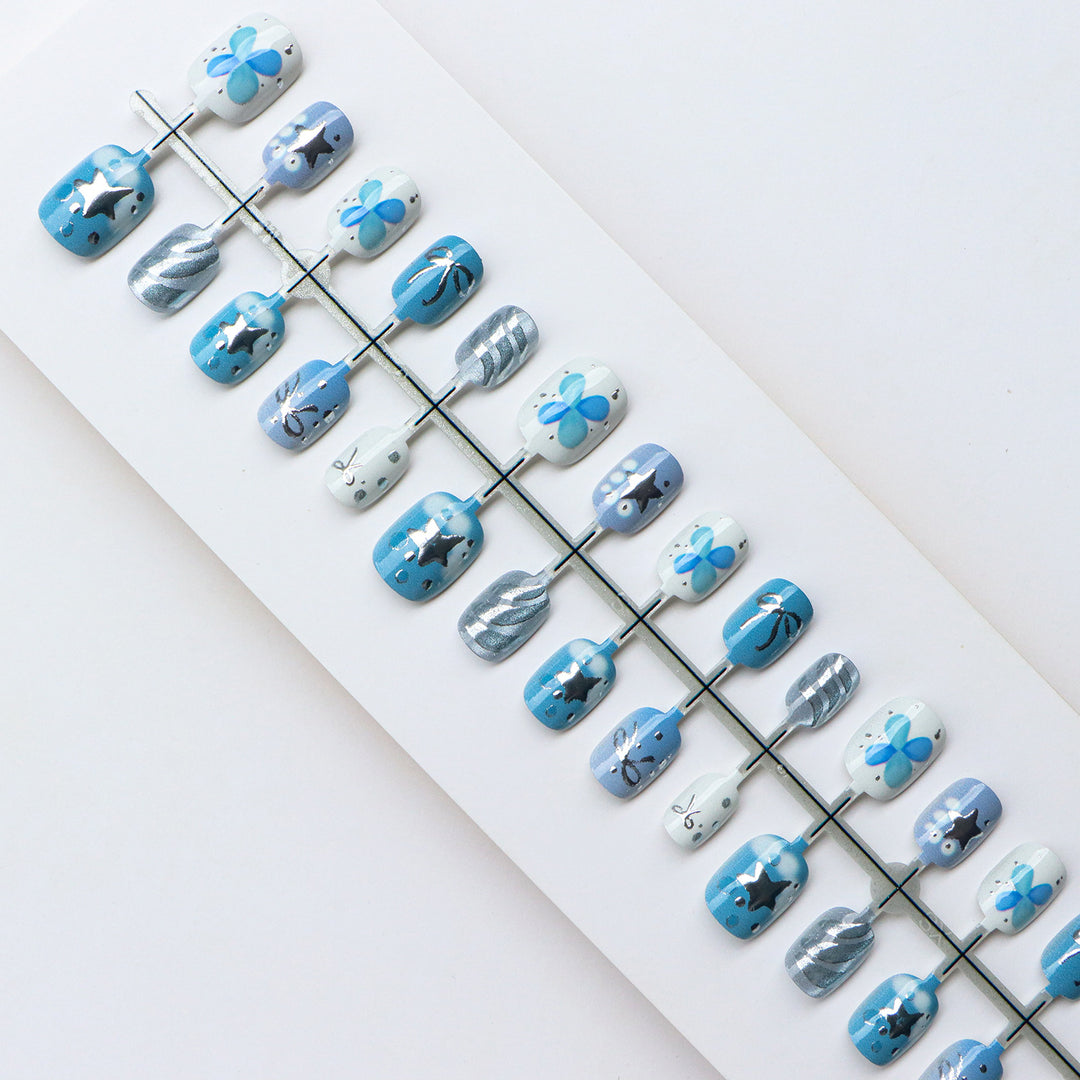 Thematische vom Ozean inspirierte Press-On Nagelset