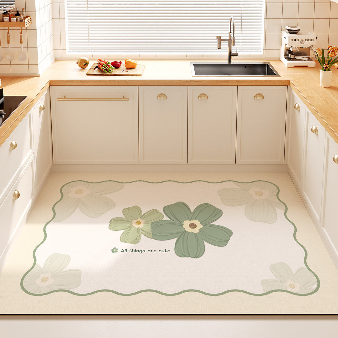 Dekorativer Floral-Zitat-Küchenmatte für Zuhause