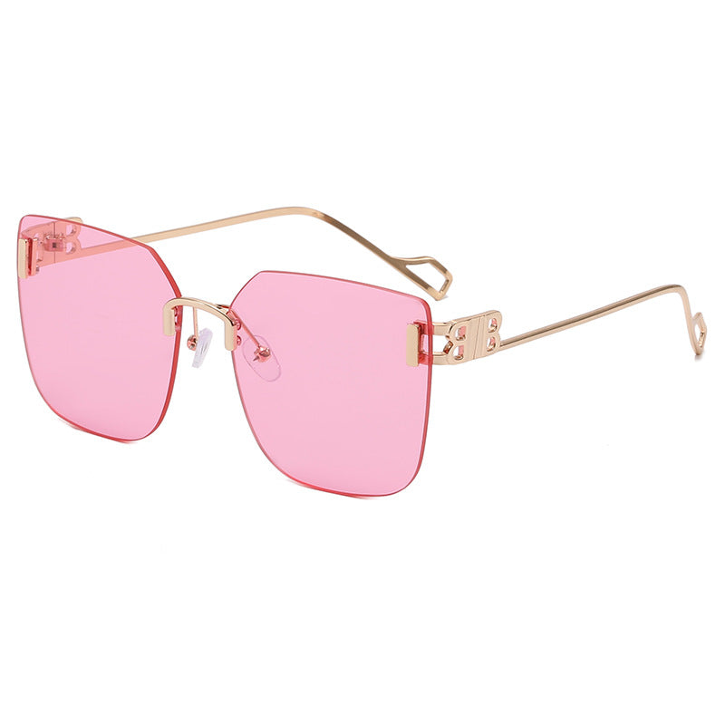 Damen elegante quadratische Sonnenbrille mit goldfarbenem Metallrahmen Karnz
