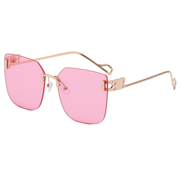 Damen elegante quadratische Sonnenbrille mit goldfarbenem Metallrahmen Karnz