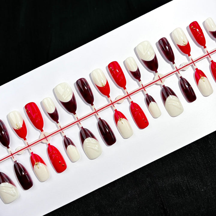 Premium Französischer Tip Press-On Nail Art Set