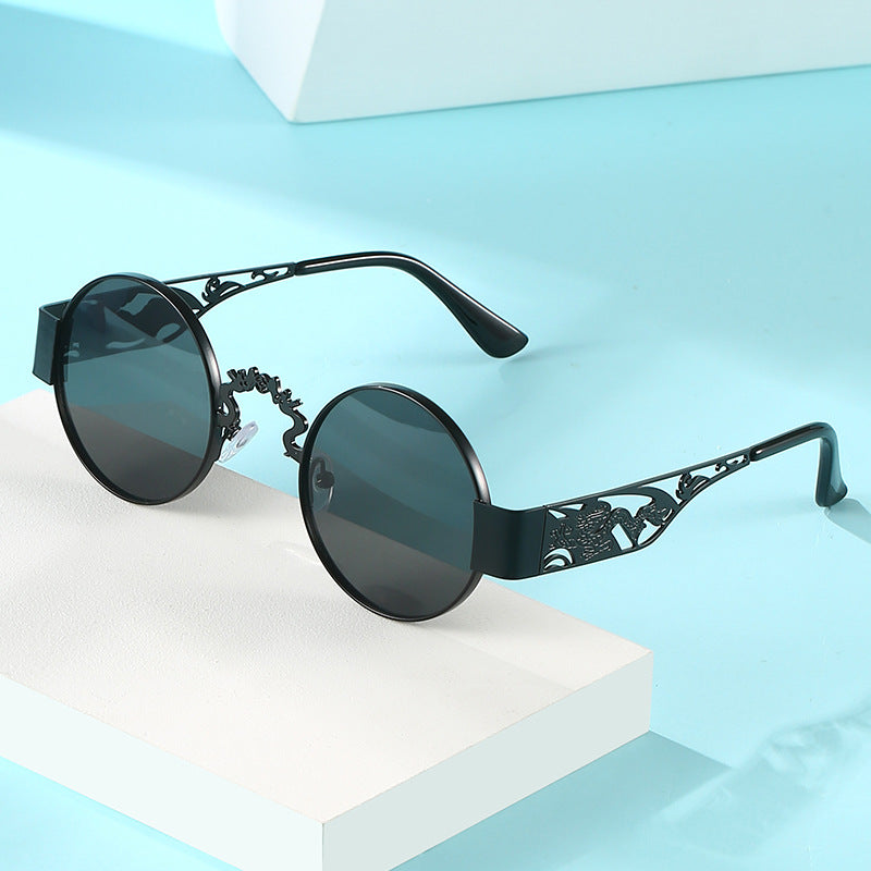 Damen künstlerische runde Sonnenbrille mit elegantem filigranen Rahmen Karnz