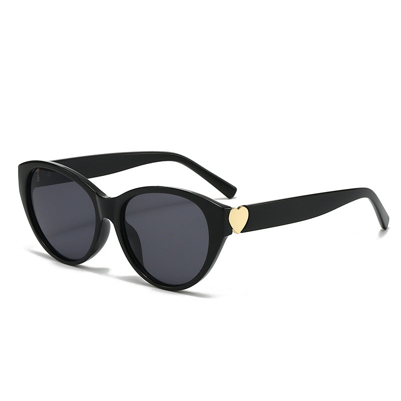 Damen Cat-Eye Sonnenbrille mit Herzmotiv Karnz