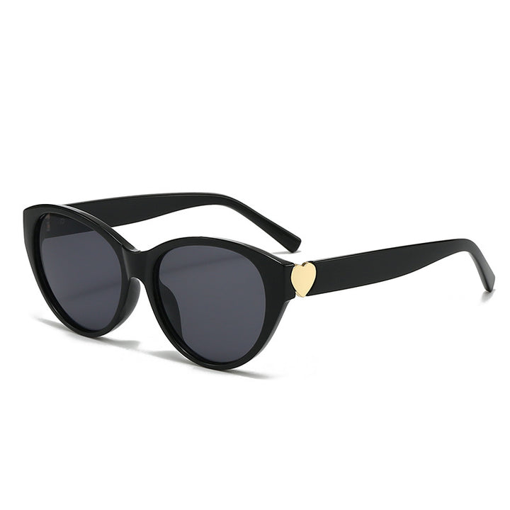 Damen Cat-Eye Sonnenbrille mit Herzmotiv Karnz