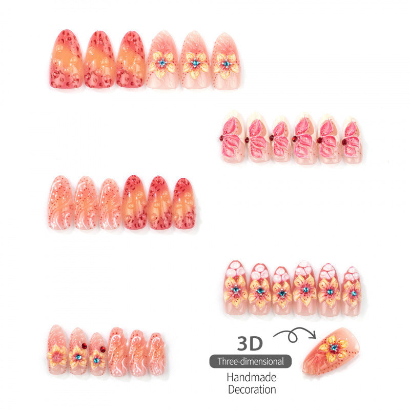 Elegantes Blumendesign Press-On Nagelkunsset