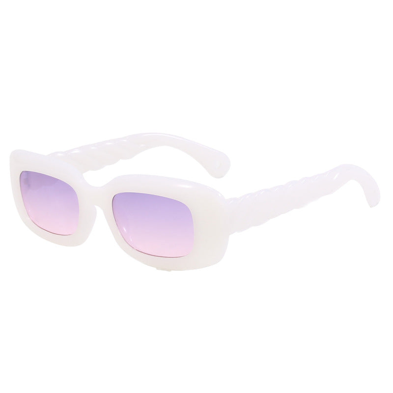 Damen modische quadratische Sonnenbrille mit einzigartigem gedrehten Bügeldesign Karnz