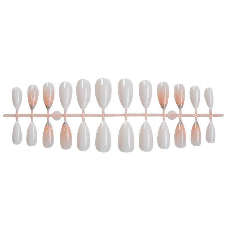 Luxuriöses Faux Finish Press-On Nagelset mit elegantem Blumenmuster Karnz