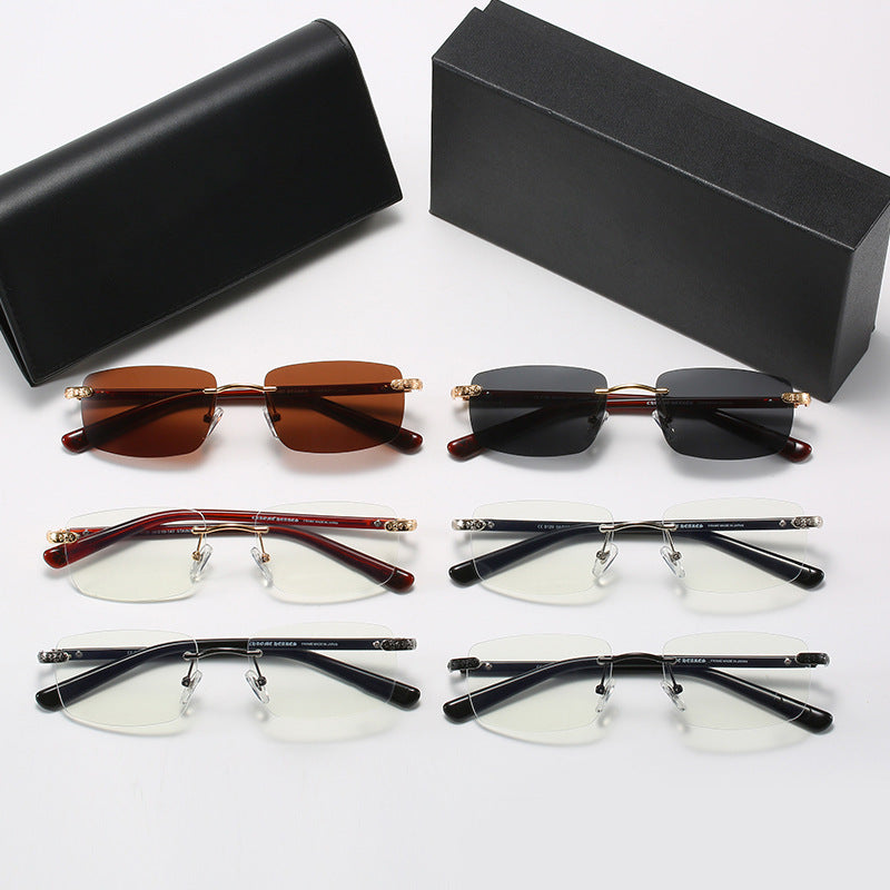 Damen modische Halbrahmenbrille mit komfortablen Nasenpolstern und edlem Design Karnz