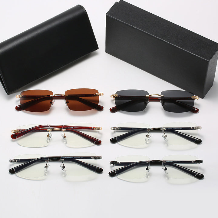 Damen modische Halbrahmenbrille mit komfortablen Nasenpolstern und edlem Design Karnz