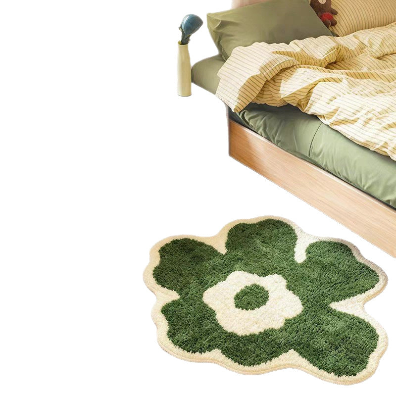 Blumenförmiger Plüsch Shag Akzentteppich