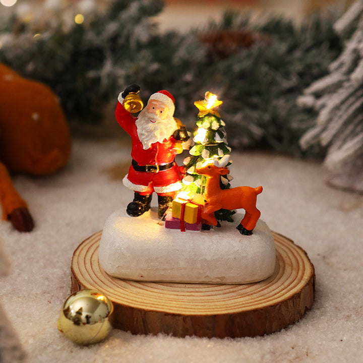 Beleuchtete Weihnachtsfigur mit Weihnachtsbaum Karnz