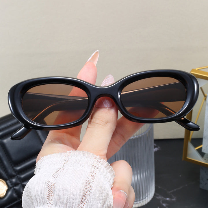 Damen modische Sonnenbrille mit ovalem Design und UV-Schutz Karnz