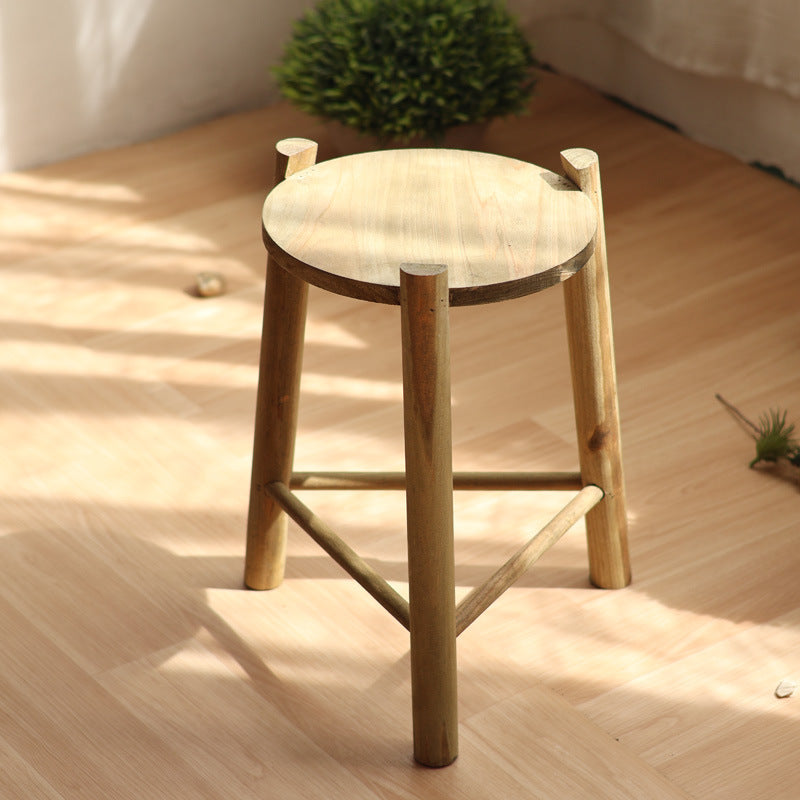Rustikaler Holz-Hocker Karnz