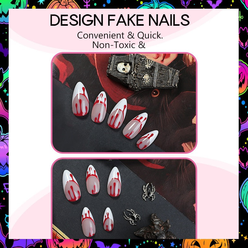 Kunstnagelset mit eleganten Tropfenmotiven Karnz