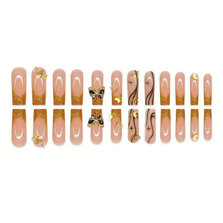 Glamouröse von Schmetterlingen inspirierte Nagelkunstverlängerungen Karnz