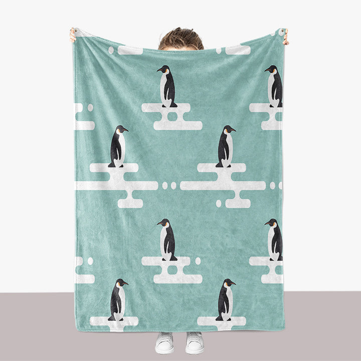 Pinguin-Themen-Plüsch-Wurfdecke