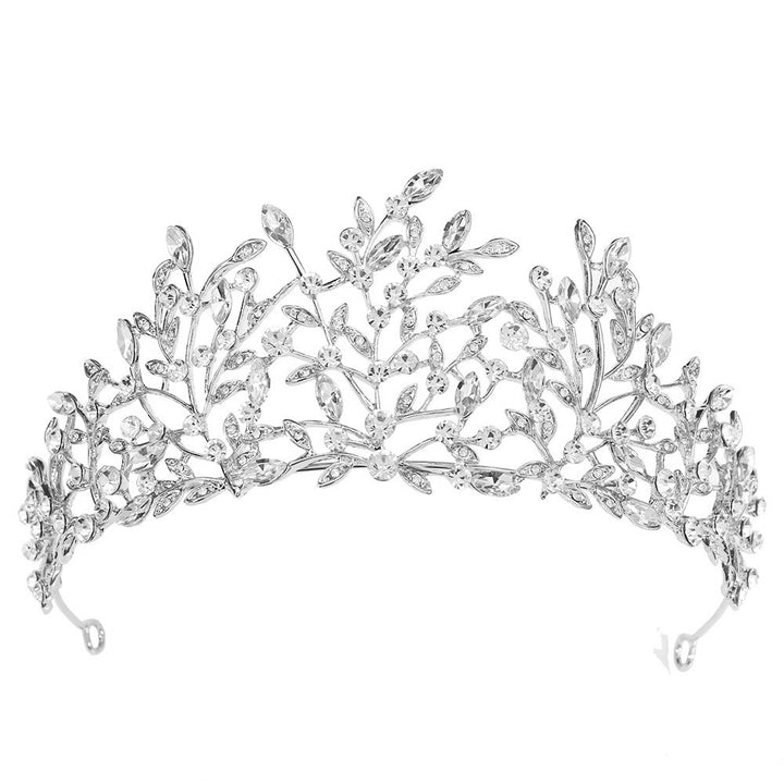 Damen Elegante Haarreif mit floralen Verzierungen und Strasssteinen Karnz
