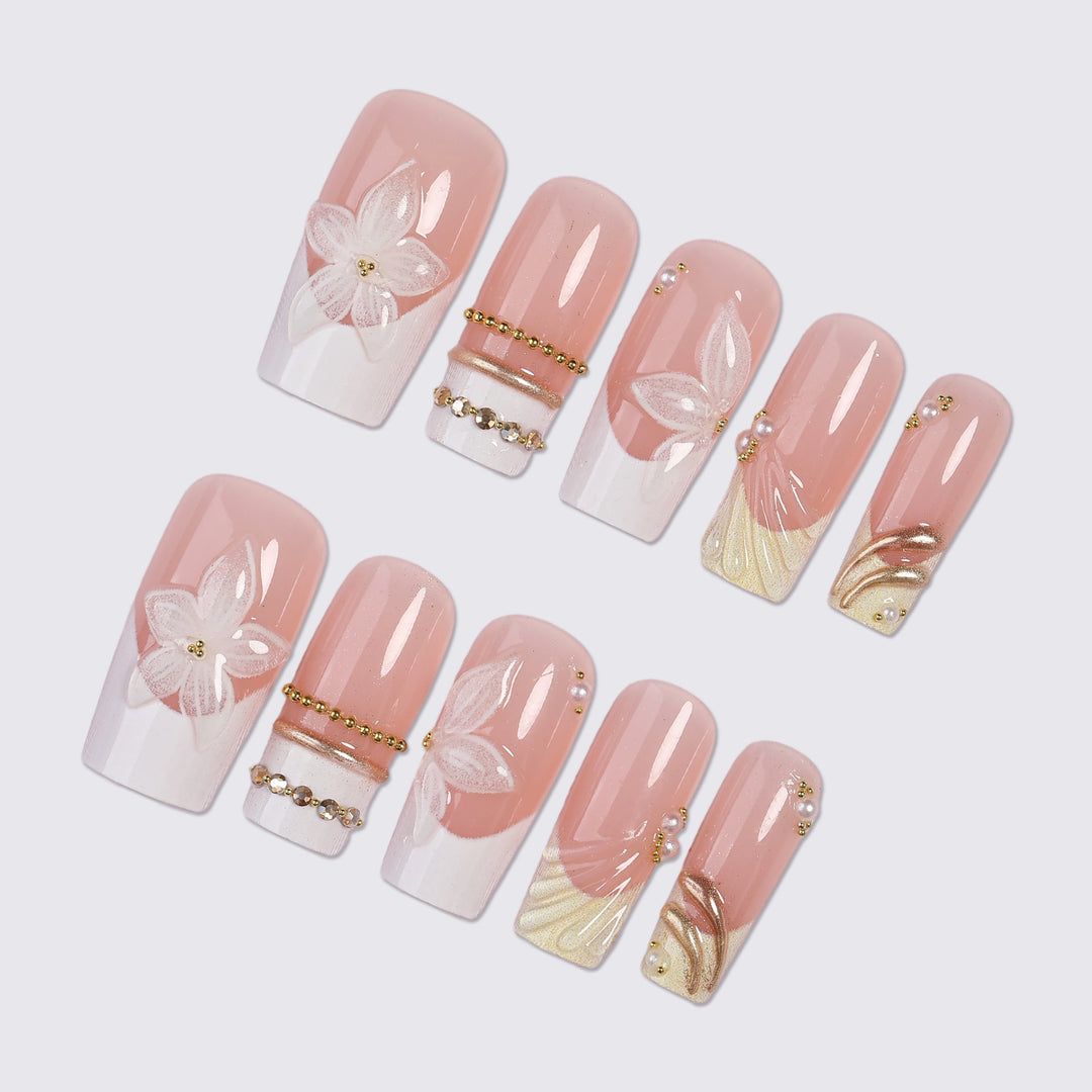 Florales Design Press-On Nägel Set Karnz