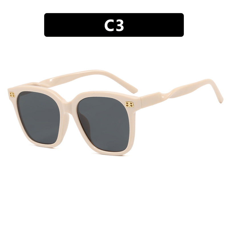 Damen quadratische Sonnenbrille mit eleganter Rahmenstruktur und UV-Schutz Karnz