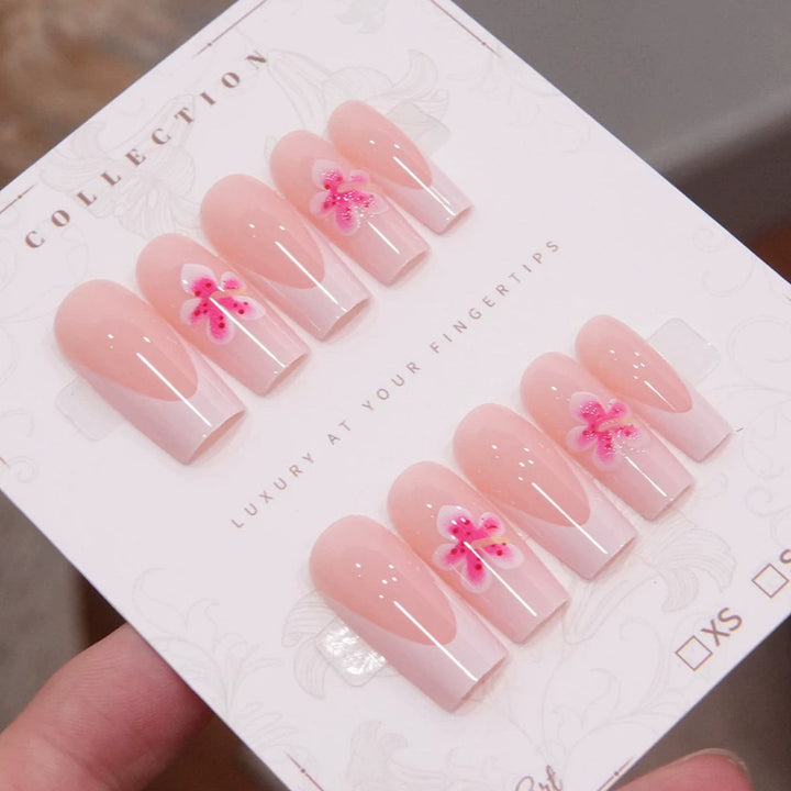 Luxuriöses florales Press-On-Nagelset