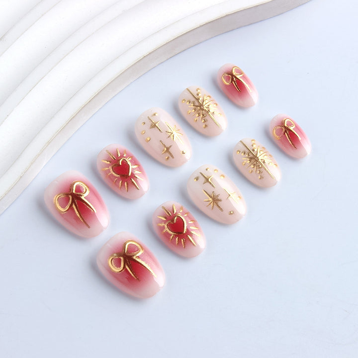 Herz-verziertes Nagelkunstset Karnz