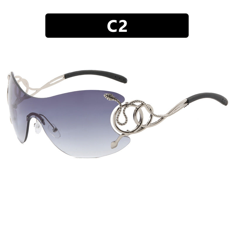 Damen futuristische Sonnenbrille mit verspieltem Design Karnz