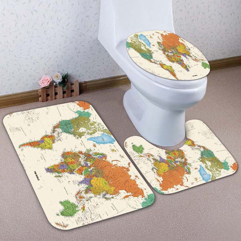 Künstlerisches Löwen-Motiv Badezimmermatten-Set