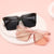 Damen oversized quadratische Sonnenbrille mit luxuriösen Akzenten Karnz