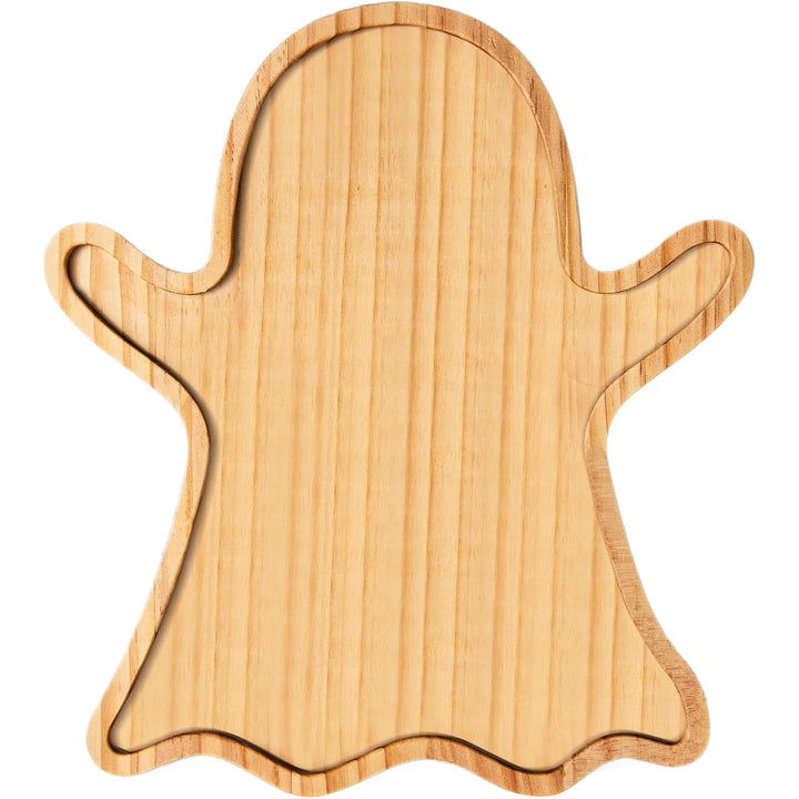 Halloween-Servierplatten aus Holz im Set mit Kürbis- und Geistform