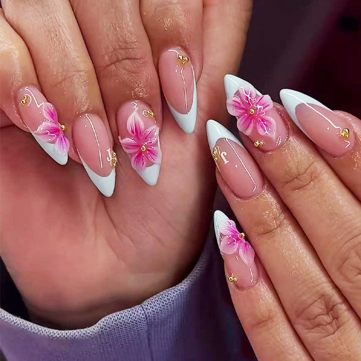 Gourmet Floral Künstlerische Press-On Nagelspitzen Karnz