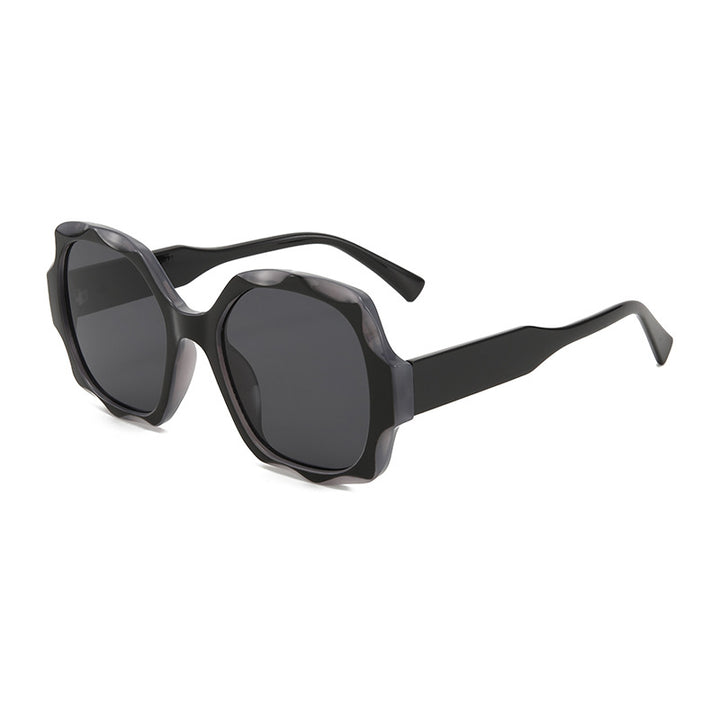Damen Designer-Sonnenbrille mit innovativem, achteckigem Rahmen Karnz