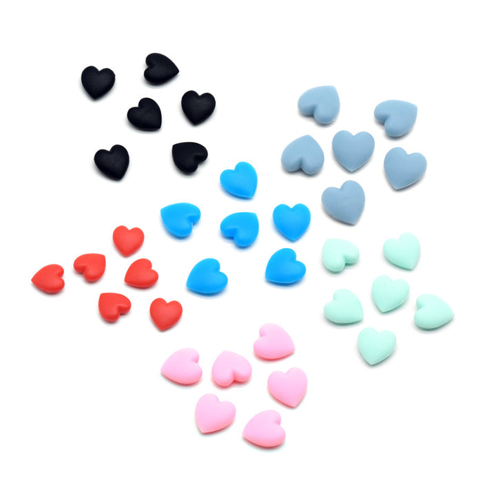 Dekorative Herzförmige Gummi Charms Karnz
