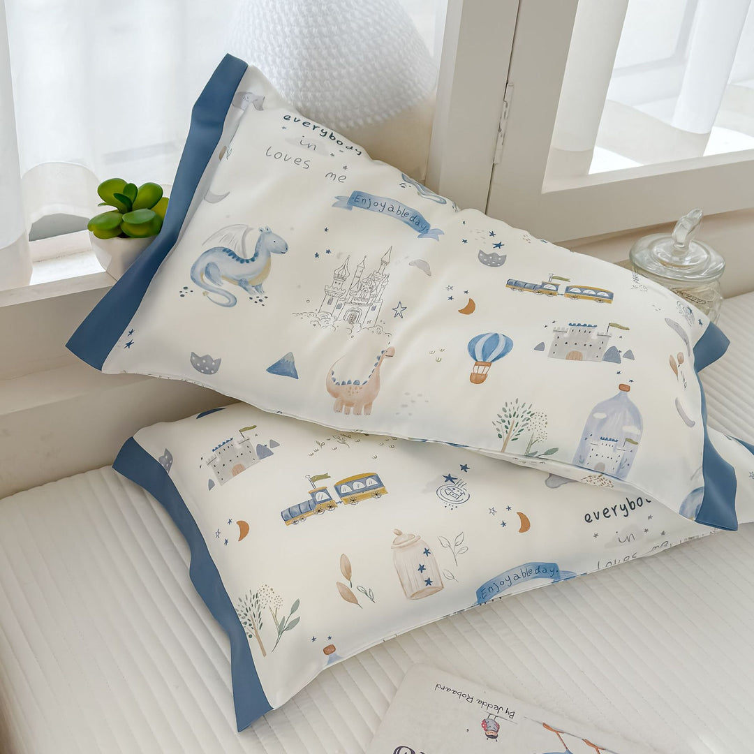 Satinweiches Kissenbezug-Set für Kinder mit niedlichem Teddymotiv