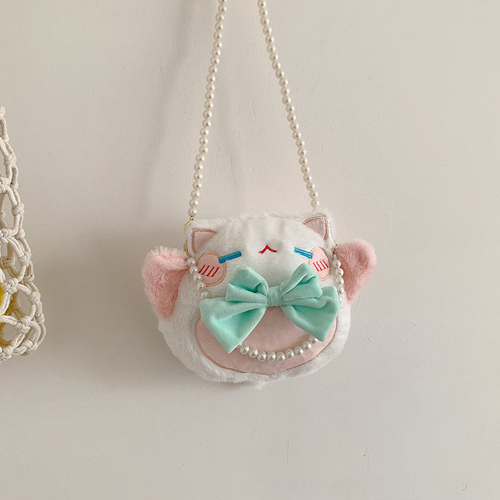 Niedliche Plüsch-Katzen-Themen-Handtasche