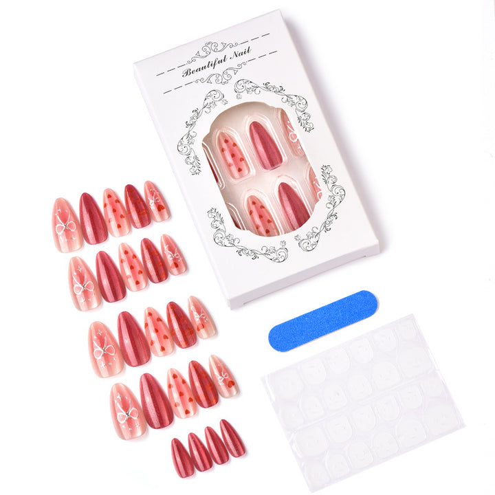 Premium Herz-Themen Press-On Nagelkunst Set