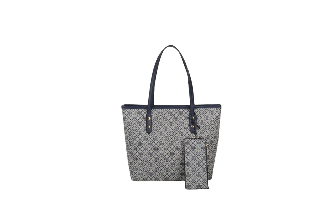 Geometrisch gemustertes Tote Bag mit abnehmbarem Reißverschlussetui