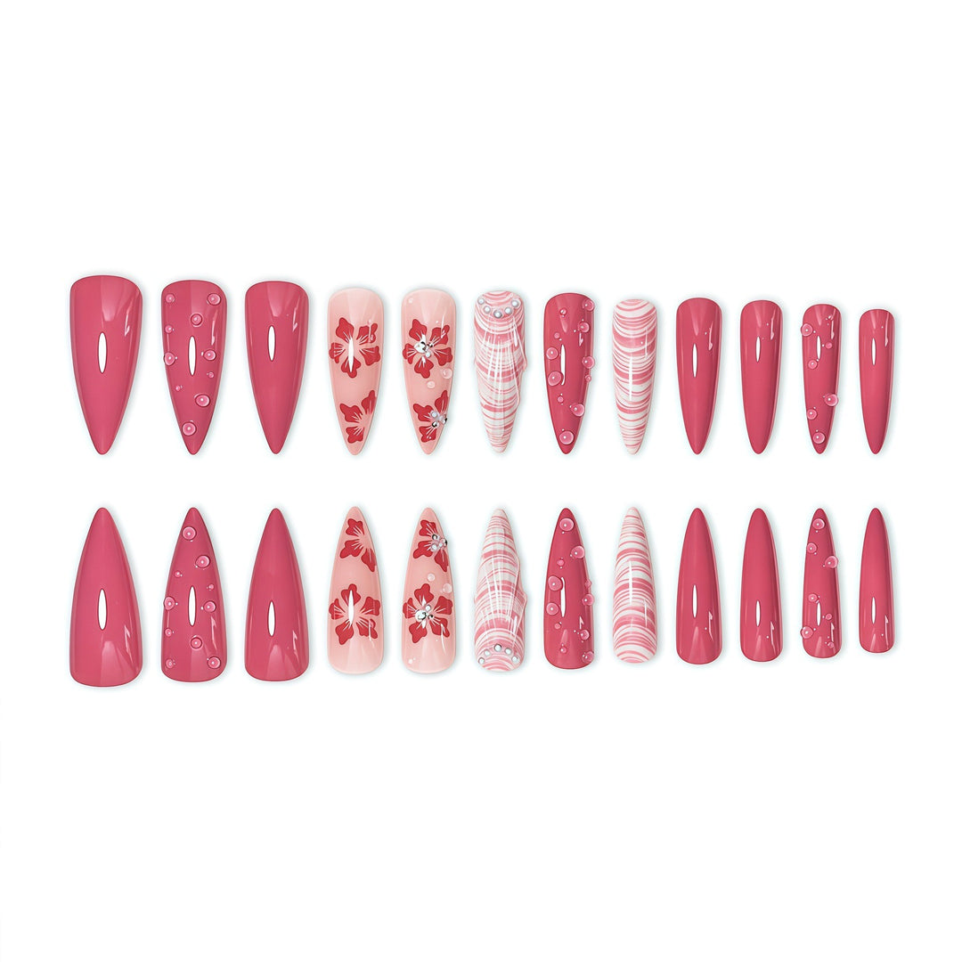 Premium Floral Stiletto Nail Enhancements Karnz