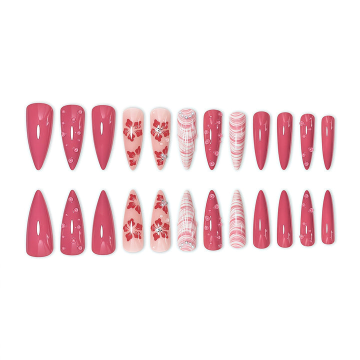 Premium Floral Stiletto Nail Enhancements Karnz
