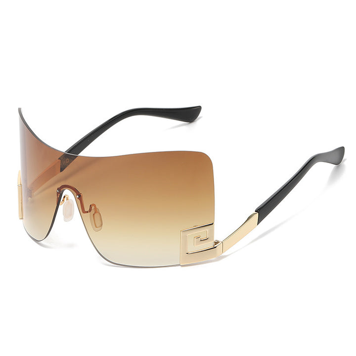 Damen Oversized Shield-Sonnenbrille mit extravagantem Design Karnz