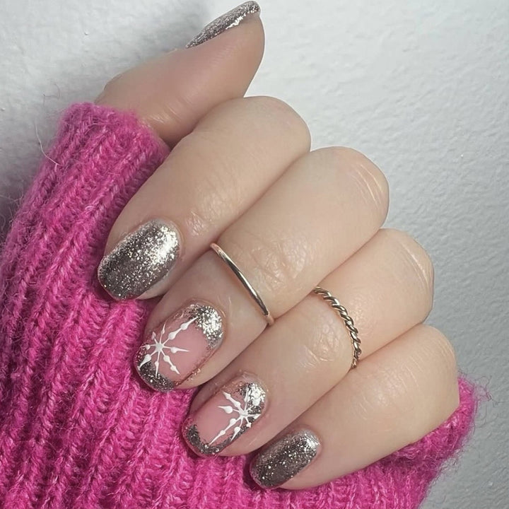 Glitzerndes Schneeflocken-Nagelkunst-Set Karnz