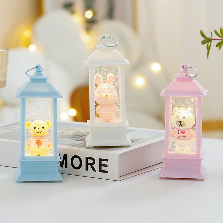 LED Dekorationslaterne mit Bärchen-Motiv