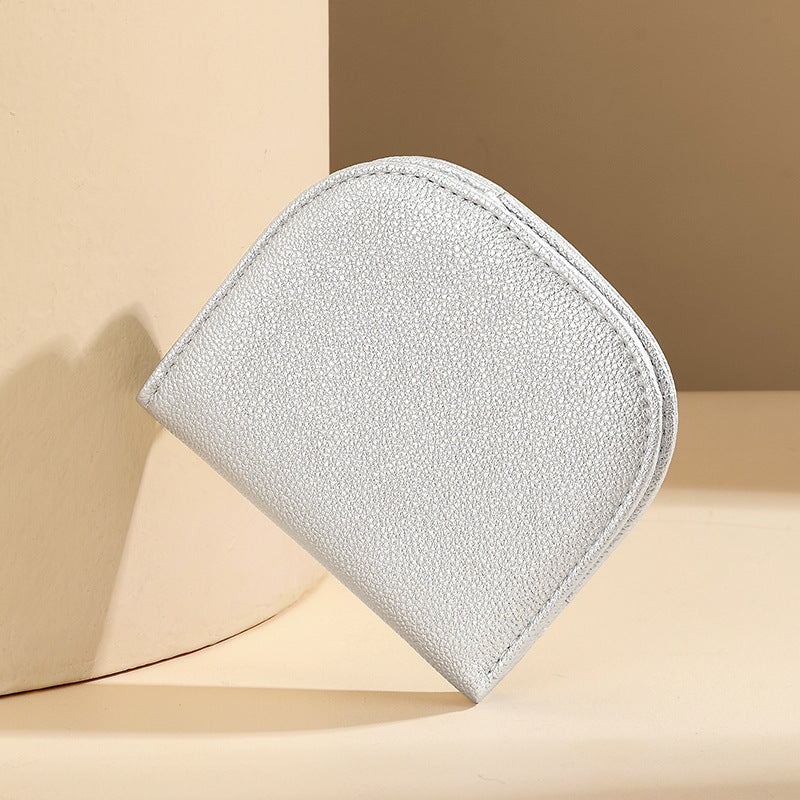 Texturiertes Leder-Zip-Portemonnaie