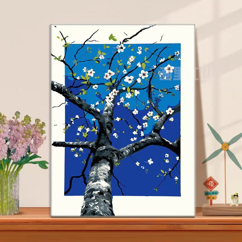 Florale Baumillustration Leinwandkunst Karnz